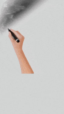 a person 's hand is holding a marker and the word can is visible