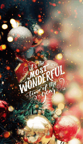 a christmas tree with the words it 's the most wonderful time of the year