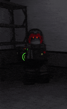a cartoon character is holding a flamethrower in a room