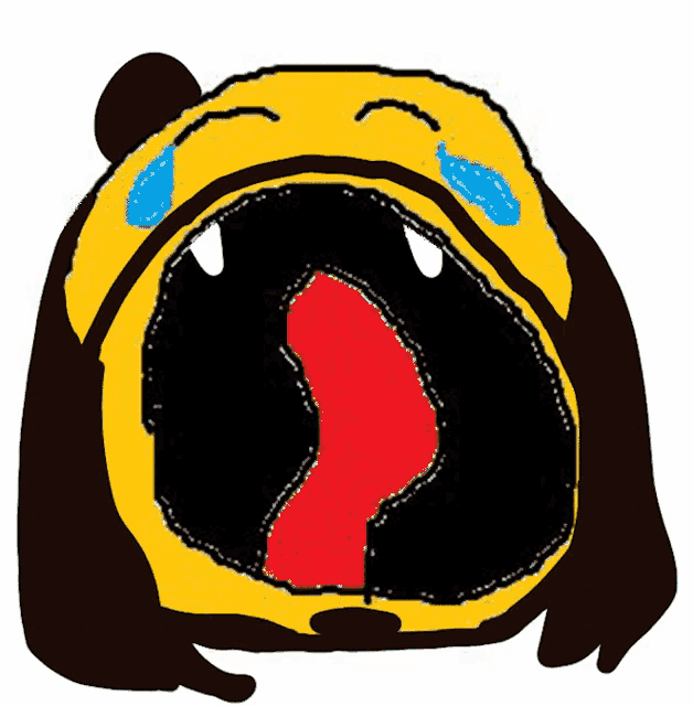 a drawing of a bear with its mouth open