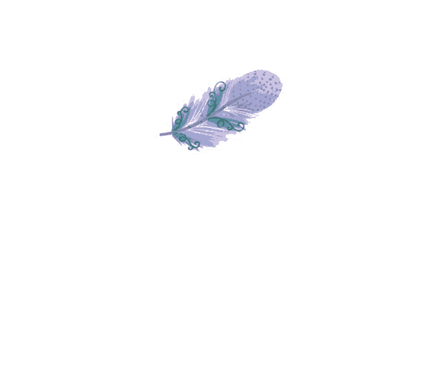 a logo for a play tribu party with a feather on it