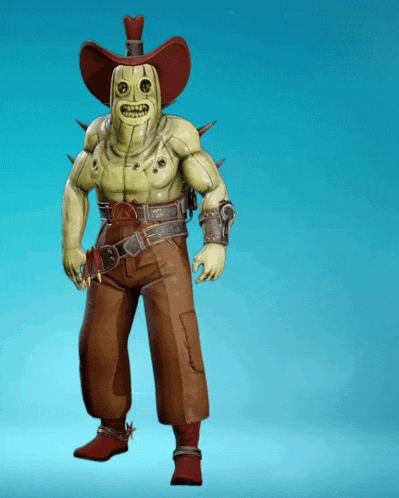 a cartoon character is wearing a cowboy hat