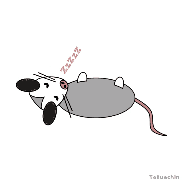 a cartoon of an opossum laying down with the word zzzz coming out of it 's mouth