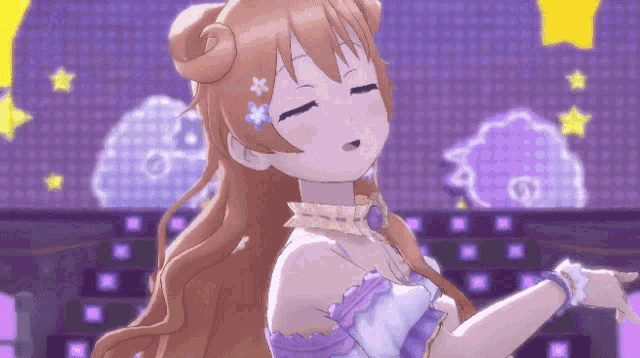 a girl with a flower in her hair is dancing
