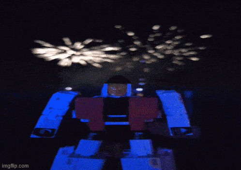 a robot with fireworks behind it and the url imgflip.com at the bottom
