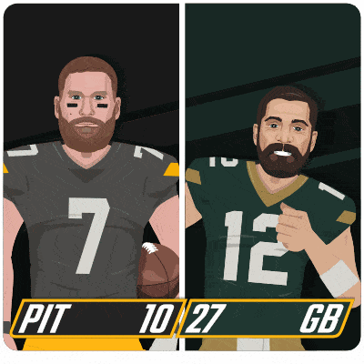 a pittsburgh steelers player and a green bay packers player are shown