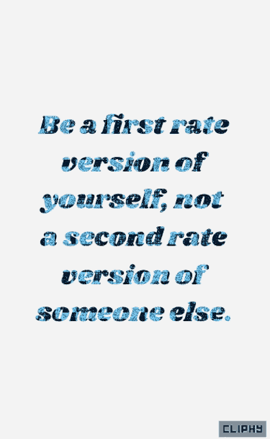 a poster that says be a first rate version of yourself