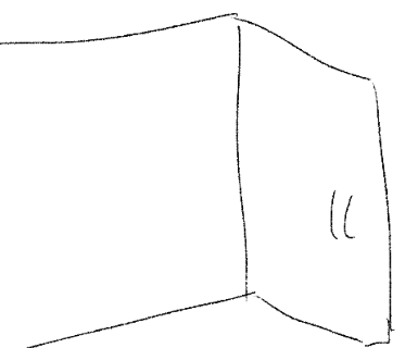 a black and white drawing of a horse standing in a corner .