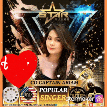a poster for co captain arian popular singer