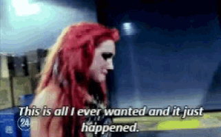 a woman with red hair says this is all i ever wanted and it just happened .