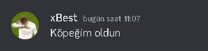 a blurred image of a man in a green circle with the words " xbest bugün saat 11:07 köpegim oldun "
