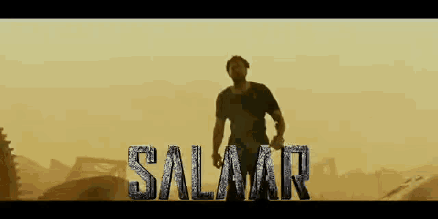 the word salamaar is written in a dark background