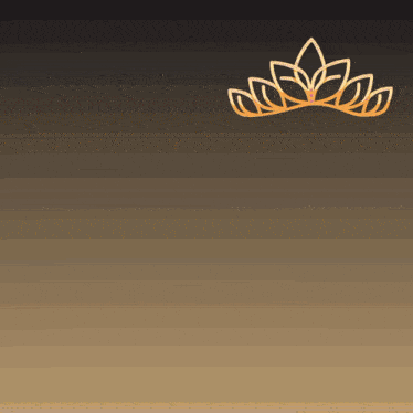 a gold crown with leaves on a brown background