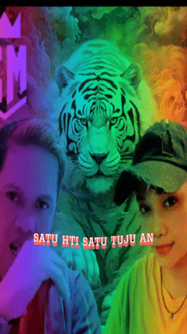 a poster with a tiger and the words satu hti satu tuju an on it