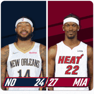 New Orleans Pelicans (24) Vs. Miami Heat (27) First-second Period Break GIF