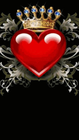 a red heart with a gold crown and the words mycorazon on it