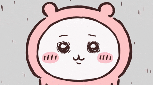 a cartoon drawing of a bear with a smiley face