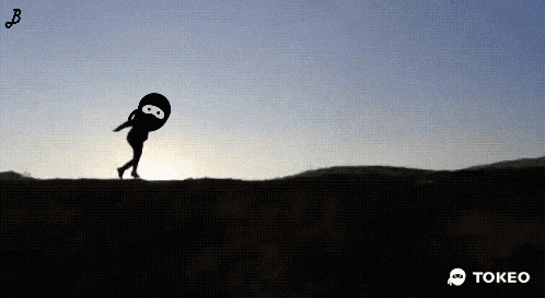 a silhouette of a person with a tokeo logo