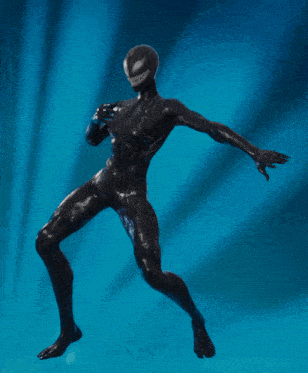 a 3d model of a woman in a black venom suit