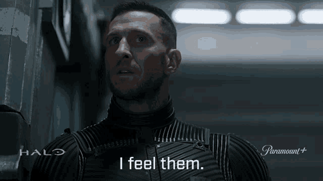a man says i feel them in a halo advertisement
