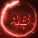 the letter ab is glowing in a red circle on a dark background