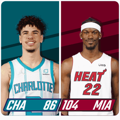 two basketball players one from charlotte and the other from the heat