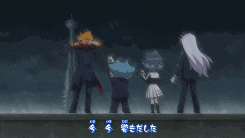 a screenshot of an anime showing a man playing a violin and a girl with long white hair