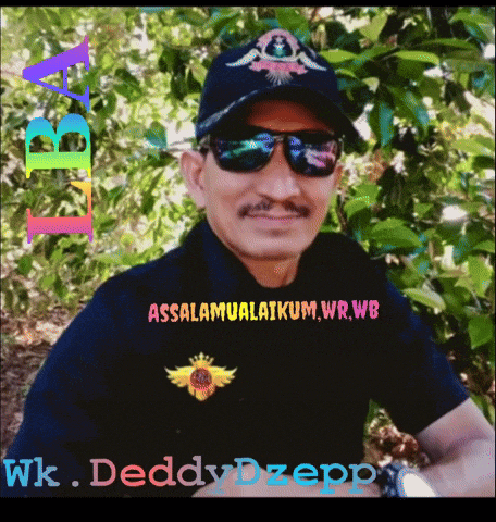 a man wearing sunglasses and a hat with the name wk on the bottom right