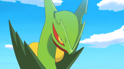 a cartoon drawing of a green and yellow monster with red eyes