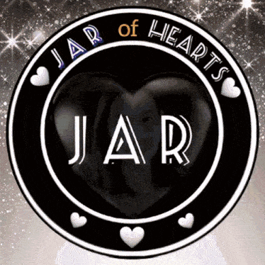 a jar of hearts logo with a black heart in the middle