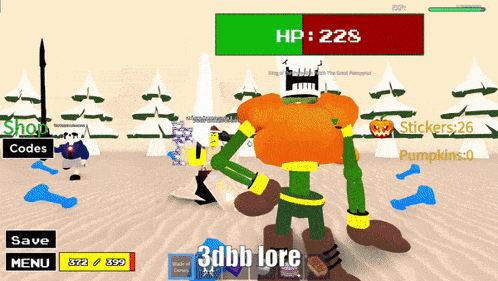 a screenshot of a video game shows a monster with hp 228