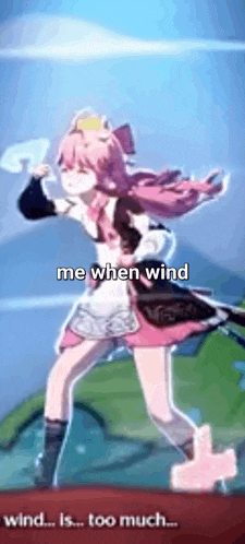 a girl with pink hair and a crown on her head is dancing in the wind .