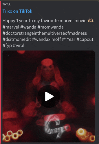 a screenshot of trixx on tiktok with a play button