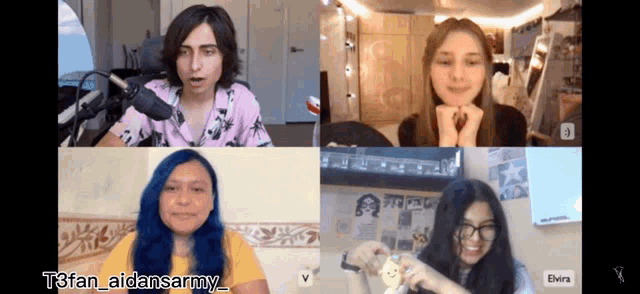 a group of people are having a video call with the name t3fan aidansarmy