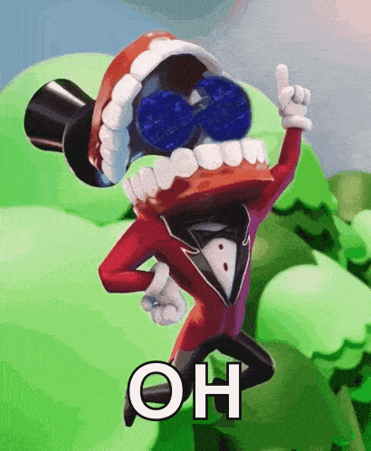 a cartoon character is wearing a tuxedo and sunglasses and giving a thumbs up sign .