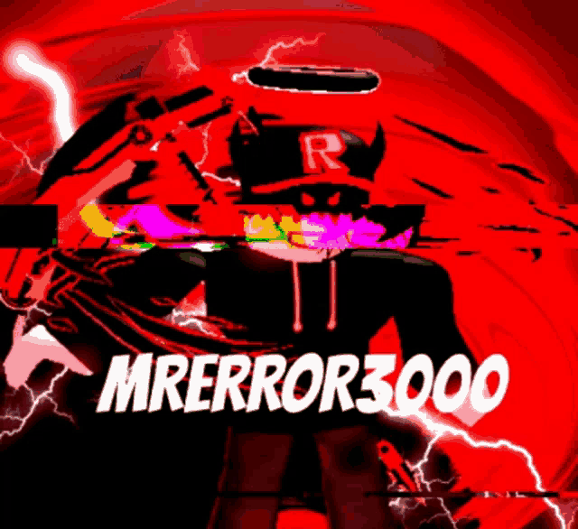 a red background with the words mrerror3000 in white