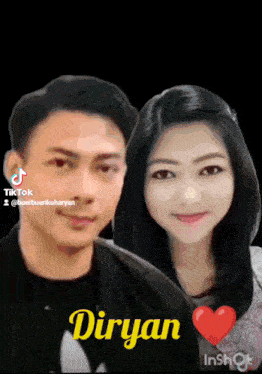 a picture of a man and woman with the name diryan