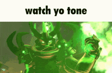 a screenshot of a video game character with the words watch yo tone below it