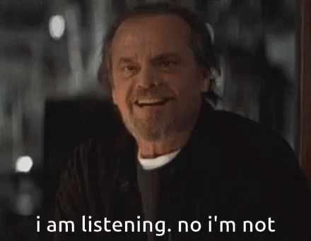 Not Listening Jack Nicholson GIF - Not Listening Jack Nicholson Creepy Smile GIFs
