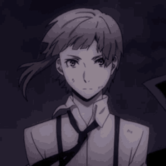 a man in a white shirt and tie with suspenders