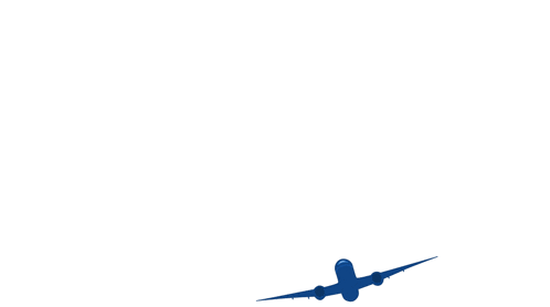 a blue and white logo with two red hearts in front of it