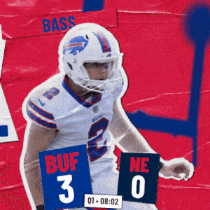 a buffalo bills football player wearing a white jersey with the number 3 on it