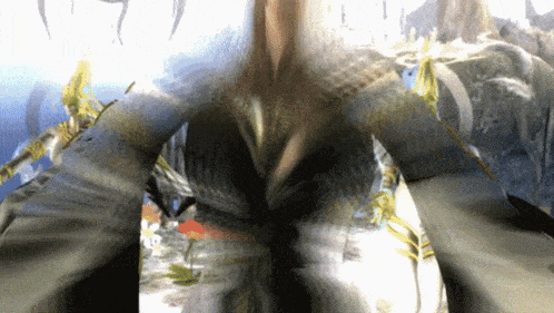 a blurry picture of a person 's butt in a video game scene
