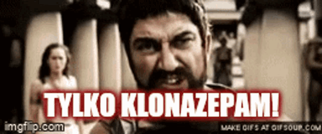a man with a beard says tylko klonazepam in red letters