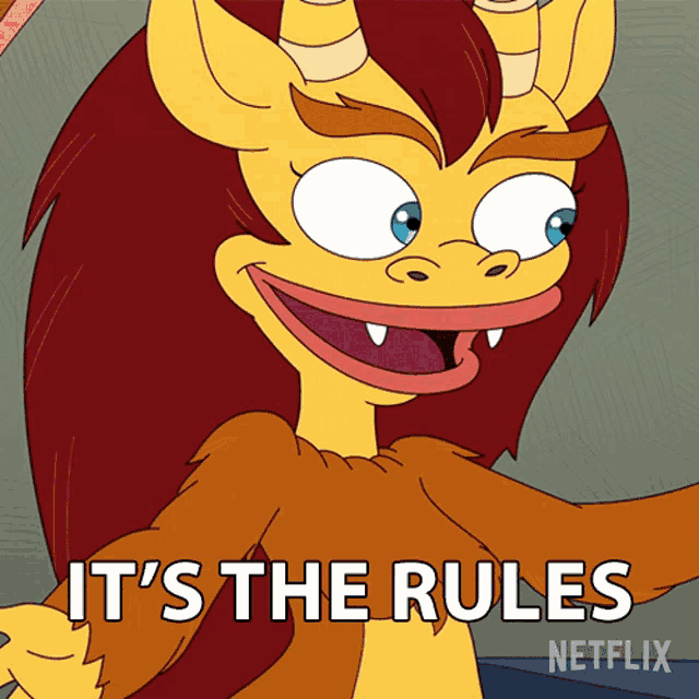a cartoon character says it 's the rules on netflix