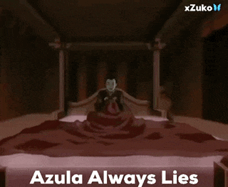 a cartoon of a man holding a clock and the words azula always lies below him .