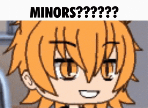 a close up of a cartoon character with the words minors written above it