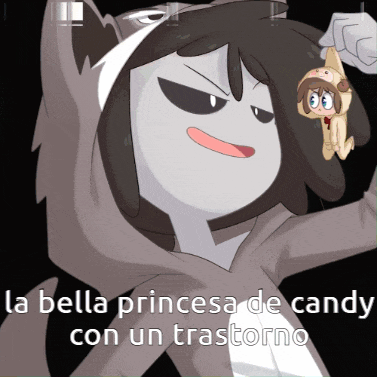 a cartoon of a girl holding a stuffed animal with the words la bella princesa de candy con un trastorno below her