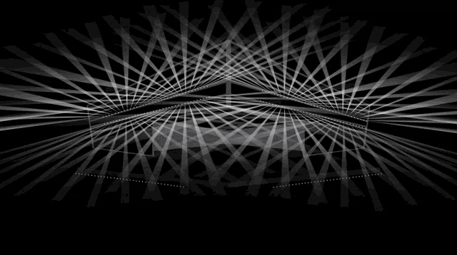 a black and white graphic with lines and dots