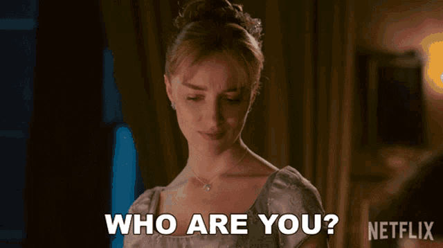 a woman in a white dress says who are you